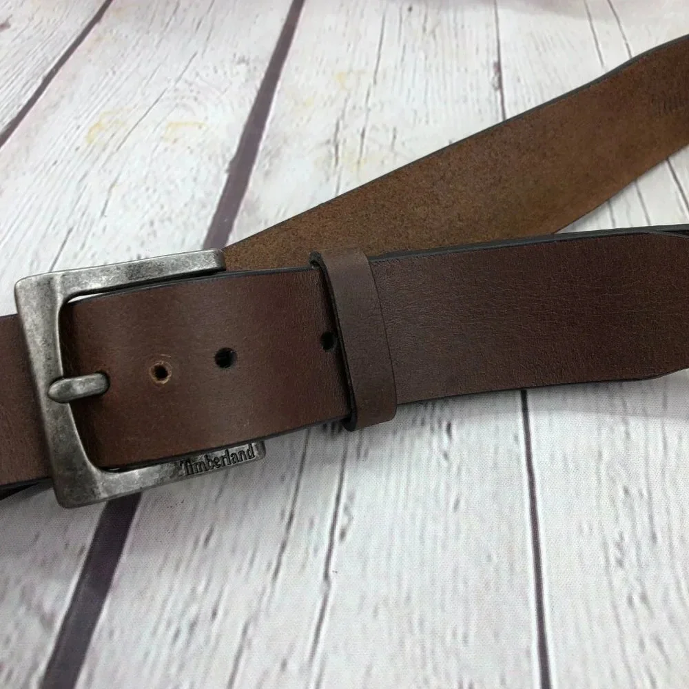 men's belt timberland leather brown preppy classic